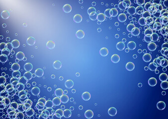 Shampoo bubble. Detergent bath foam, suds and soap for bathtub.