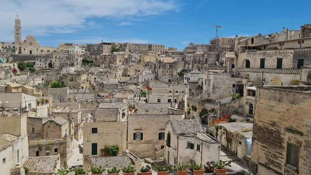 Panorama of Ancient town of Matera, cave city, Basilicata, Italy