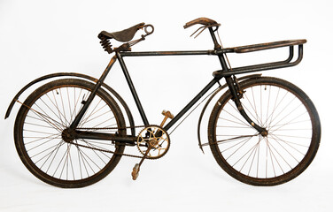 vintage bicycle on white background