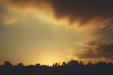 sunset in the mountains