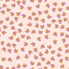 Fototapeta na wymiar seamless pattern with bright small flowers on pink