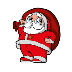 Christmas Characters on white background Cute Cartoon Vector illustration. 
