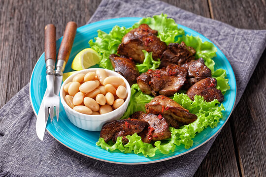 Chicken Liver Fry, Kaleji Fry, top view