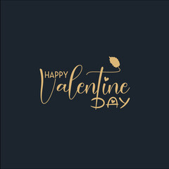 Fototapeta na wymiar Lettering Happy Valentines Day banner. Valentines Day greeting card template with typography text happy valentine`s day and heart and line on the background. Vector illustration 