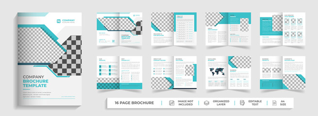 16 page modern multipage corporate business brochure design Template , annual report design
