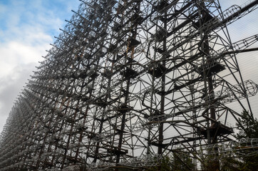 Former military huge duga radar complex near Pripyat in the Chernobyl exclusion zone. Ukraine 