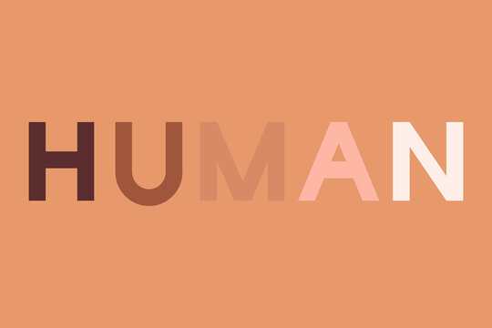 Human typography, lettering. Concept on tolerance