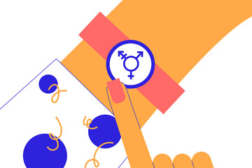 Transgender symbol. Colorful illustration on sexual identity
