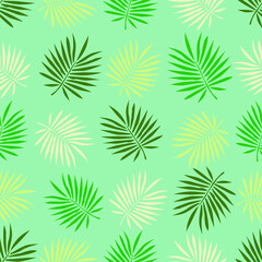 seamless palm leaf pattern in vector. for a summer greeting card or a nature feel. for gift covers and fabric patterns