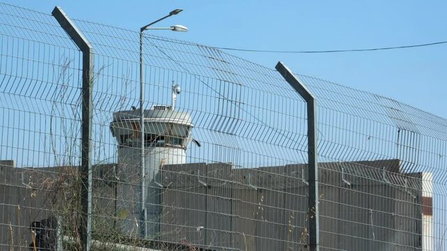border and fence between Israel and Palestine. barbed wire wall. UHD video