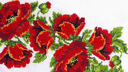 embroidery pattern. National Ukrainian embroidery. Ethnic clothing element