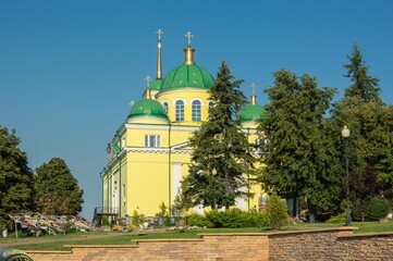 Fototapeta na wymiar Pokrovsky Cathedral in Biryuch, Russia, Orthodox church built in 19th century