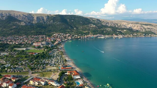 Drone view near Ba&scaron;ka Beach, Croatia