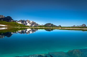 lake and mountains