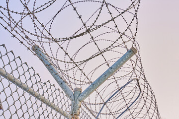 Prison security fence. Security measures for prisoners.