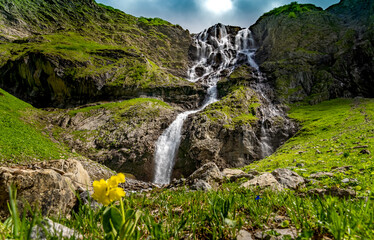 waterfall in the mountains