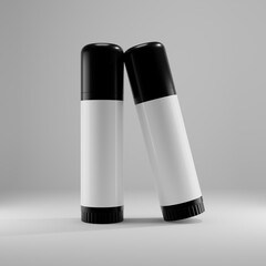 lipstick black bottle with blank label for mockup 