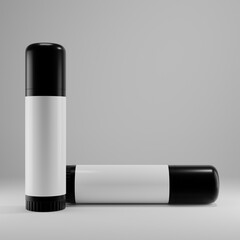 lipstick black bottle with blank label for mockup 