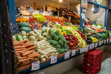 A market stall in the Great Market Hall in Budapest