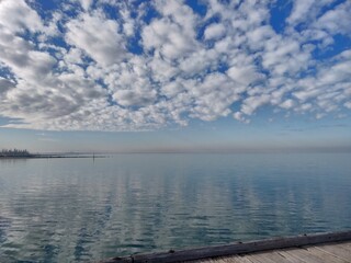 clouds over lake