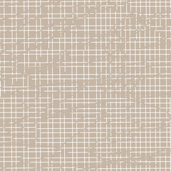 Stylized lines sackcloth seamless vector pattern. Neutral beige and white colors texture.
