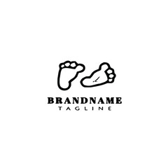 footprint cute logo icon design template vector illustration