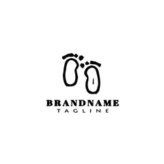 footprint cartoon logo icon design template vector cute