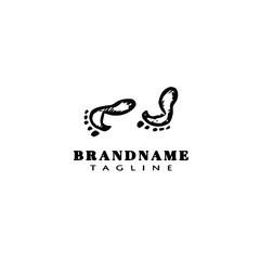 Fototapeta premium simple footprint cartoon logo icon design template vector illustration