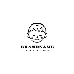 baby faces cartoon logo icon flat template vector illustration