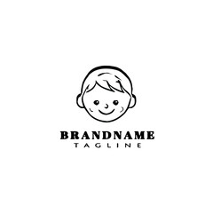 baby faces cartoon logo icon design flat vector illustration