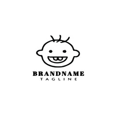 baby faces cartoon logo icon design vector illustration