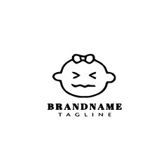 baby faces cartoon logo icon design template vector