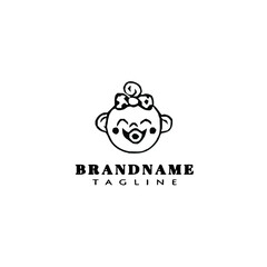 baby faces cartoon logo icon design template vector beautiful