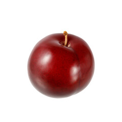 Fresh ripe purple plum isolated on white