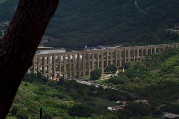 aqueduct with three rows of arches of the eighteenth century designed by the architect Vanvitelli