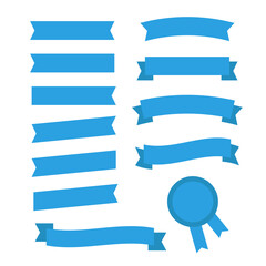 Fototapeta premium Flat vector ribbons banners flat isolated. Ribbons banners