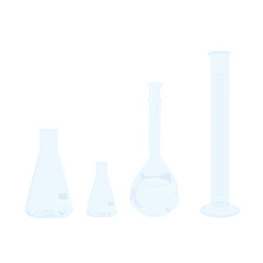 Beaker vector stock illustration. Laboratory flask for research. Glassware for chemical and medical research with reagents. Isolated on a white background.