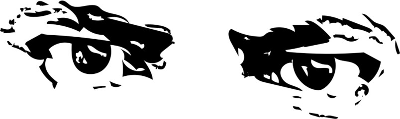 Vector illustration of angry man eyes showing anger and rage