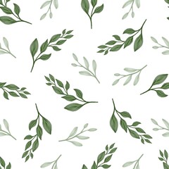 seamless pattern of green leaf for fabric and background design