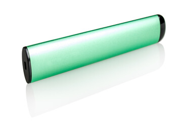 Disposable Electronic Nicotine Delivery Vaporizer, vape, electronic cigarette, isolated on a white background, close-up