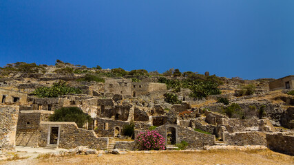 Fototapeta premium Spinalonga, Greece, Ruins of former leper colony
