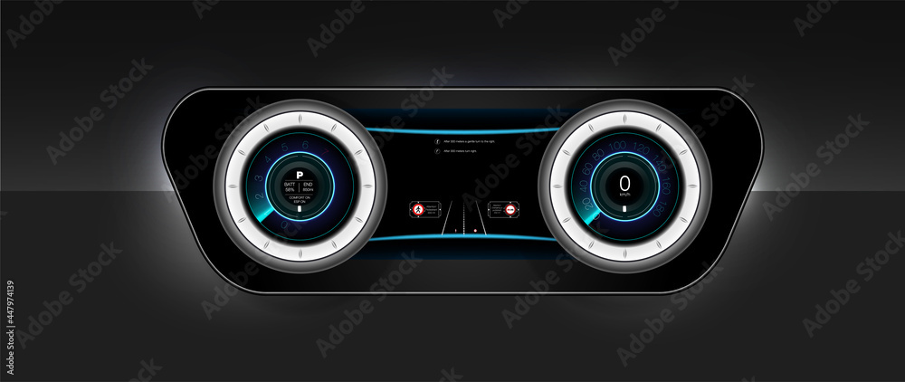 Poster futuristic user interface. hud ui. abstract virtual graphic touch user interface. car service in the