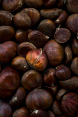 close up of chestnuts