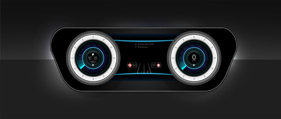 Futuristic user interface. HUD UI. Abstract virtual graphic touch user interface. Car service in the style of HUD. Virtual graphical interface Ui HUD Autoscann. Vector