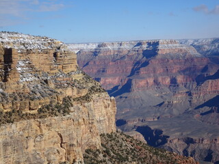 Grand Canyon from South Rim with blue sky