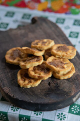 Nicaraguan puff pastry on a wooden board