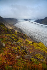 The Skaftafellsjökull glacier as seen from the Skaftafellsheidi hiking trail loop. Skaftafell, Vatnajökull National Park, Iceland	