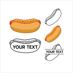 Vector illustration of hot dog