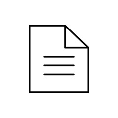 Paper, file, document black icon. On white background. Trendy flat isolated symbol sign can be used for: illustration, outline, logo, mobile, app, design, web, dev, ui, ux, gui. Vector EPS 10 