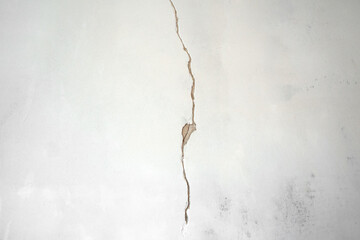 Construction man worker repairing a crack wall of a home, plastering cement on wall. Builder...